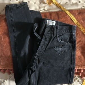 Agolde Jamie high rise distressed black Jeans size 23